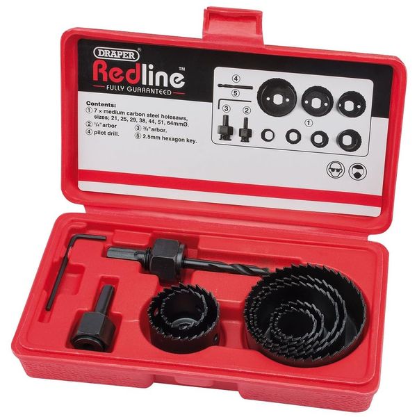 Draper Redline 68470 Hole Saw Kit (11-Piece)