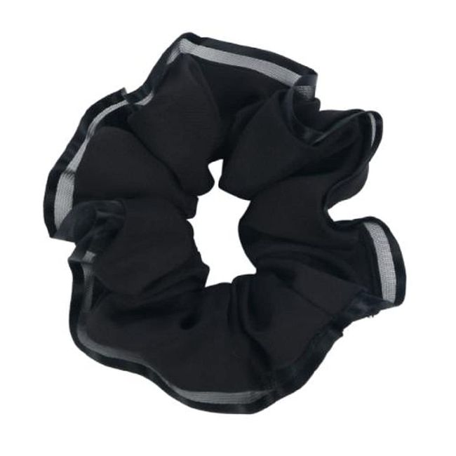 CandyBox Stylish Chou Volume Elegant Silky Mature Hair Ornament, Elegant, Satin, Loose Fluffy, Hair Clip, Adult (Black)