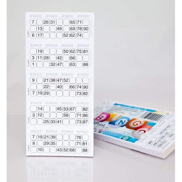 Bingo Ticket Block System 15 of 90 Balls (White)