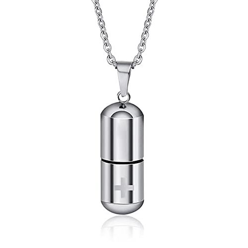 Titanium Pill Case, Nitro Case, Portable, Medicine Case, Fully Waterproof, Capsule Supplement, Storage, Medicine Holder, Small Items, Keychain, Pendant, Necklace, Compact, Rustproof, Stylish, Gift