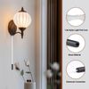 FunnAura 2 Pcs 1.5M Bathroom Light Pull Cord Handle, with 150cm Connectors Pull String Light Switch for Toilet