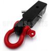Red D-Ring 2-1/2" Solid Shank Shackle 13,000 lbs Capacity Red Receiver Hitch
