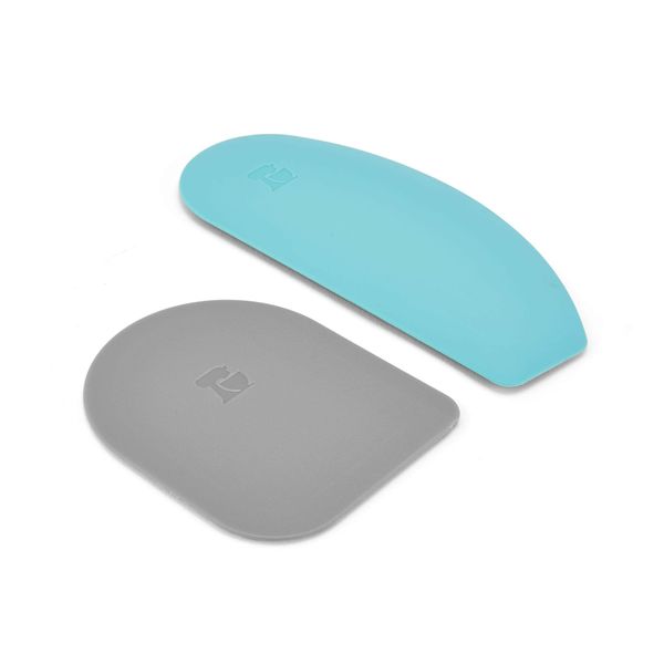 KitchenAid Gourmet Bowl Scraper, Set of 2, Aqua Sky/Sorm Grey