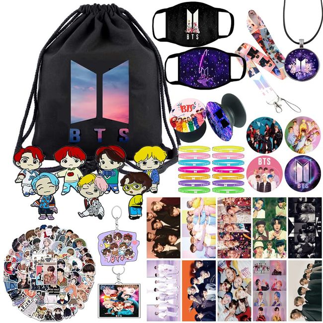 Hydow Gift Package Gift Set for Fans - Including Drawstring Bag,Stickers, Face M-asks, Lanyard, Keychains, Bracelets, Button Pins