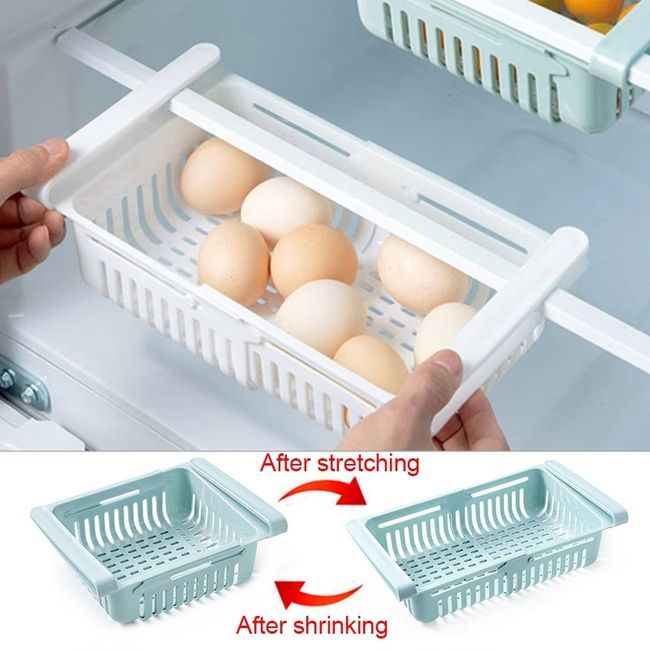 1pc Fridge Drawer Organizer, Pull Out Retractable Fridge Shelf Storage Rack,  Sliding Plastic Fridge Shelf Box For Vegetables And Fruits, Kitchen Storage  Supplies