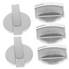 PartyKindom 5pcs Stainless Steel Gas Stove Knobs Replacement Gas Cooker Switch Knobs Easy Install Operate Suitable for Home Restaurant More