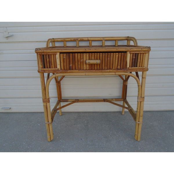 Bamboo Vanity Desk West Indies Regency Rattan Tropical Islands Rattan Beach Boho