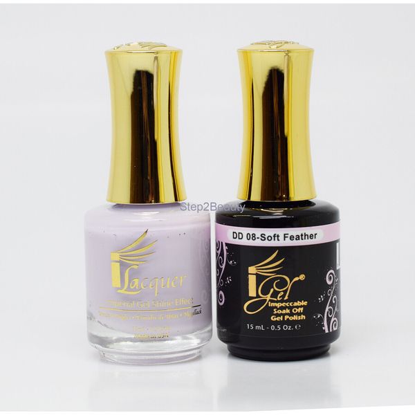 IGel Duo Nail Lacquer + Gel Polish Matching Color Set - #08 SOFT FEATHER
