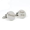 Custom Personalised Round Page Boy Cufflinks with Presentation Box. Laser Engraved. Ideal Wedding Accessory.