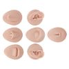 Body Piercing Model 6Pcs Simulation Silicone Body Part Piercing Practice Kit, Ear Eye Nose Mouth Tongue and Belly Button Model for Novice Piercer, Soft Model Body Part Displays Set (Medium Skin Color)