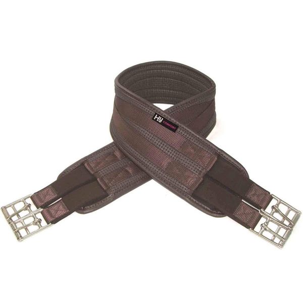 Hy PVC Waffle Girths - Elasticated Both Ends 44" Brown