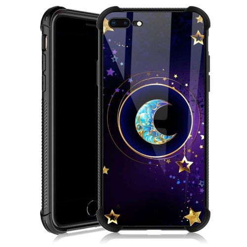 ZHEGAILIAN Compatible with iPhone 8 Plus Case,Non-Slip Soft TPU Bumper Four Corner Reinforced Shockproof Protective Case Compatible with iPhone 8 Plus 5.5 inch for Women-Moon Star Mandala