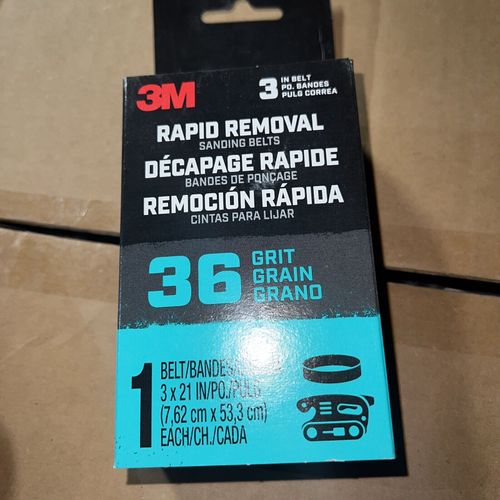 3M BELT3X211PK36 36 Grit Aluminum Oxide Rapid Removal Sanding Belt 3 x 21 in.