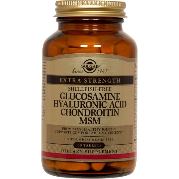 Solgar Glucosamine Hyaluronic Acid Chondroitin MSM Shellfish-Free 60 Tablets