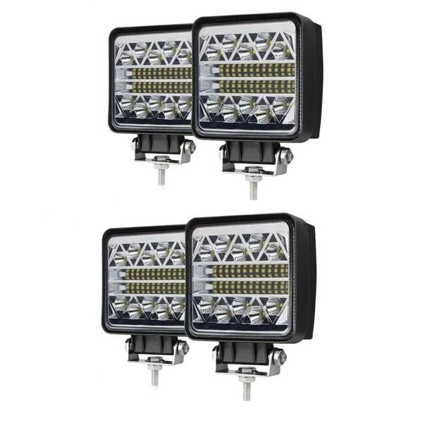 4 pcs 108w Square Led Work Combo Beam Round Lights Compatible with John Deere Valtra Tractor