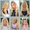YEESHEDO Blonde Long Wavy Ponytail Hair Extension for Women Drawstring Ponytail Hair Extensions Clip in Curly Synthetic Hairpiece 24" (color: 613#)