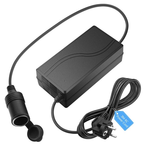 SHNITPWR Spannungswandler 230V auf 12V 30A KFZ Netzadapter 360W Adapter Zigarettenanzünder Steckdose 3M Netzkabel für Kühlbox Kompressor Reifenfüller Wohnmobilausstattung