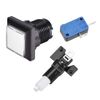 sourcing map Game Push Button 34x34 Square 12V LED Illuminated Push Button Switch with Micro Switch for Arcade Video Games 5 Colors 5pcs