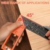 16” Woodworking Square Ruler - Preciva 1/16” Scale Right Angle Ruler Carpenter Square Layout Tool, Retractable Edge Support and Multi-Angle Scribe Mark, Includes Carpentry Pencil