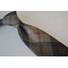 Frederick Thomas slim navy and brown 100% wool tweed check tie