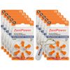 ZeniPower Size 13 Hearing Aid Batteries (60 Pack) + Battery Holder