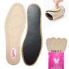 2 Pairs Premium Leather Insole Comfortable Shoe Pads, Mens or Womens Breathable Shock Absorber Insoles (EU 39-40-2 Pair)
