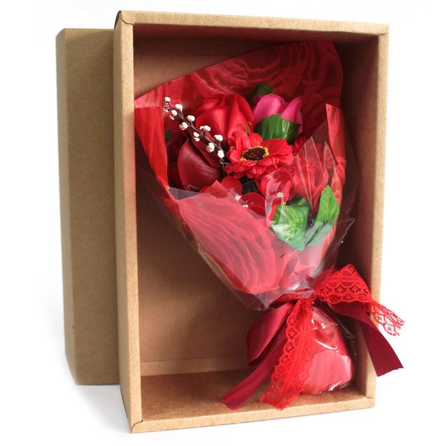 Red Boxed Hand Soap Flower Bouquet
