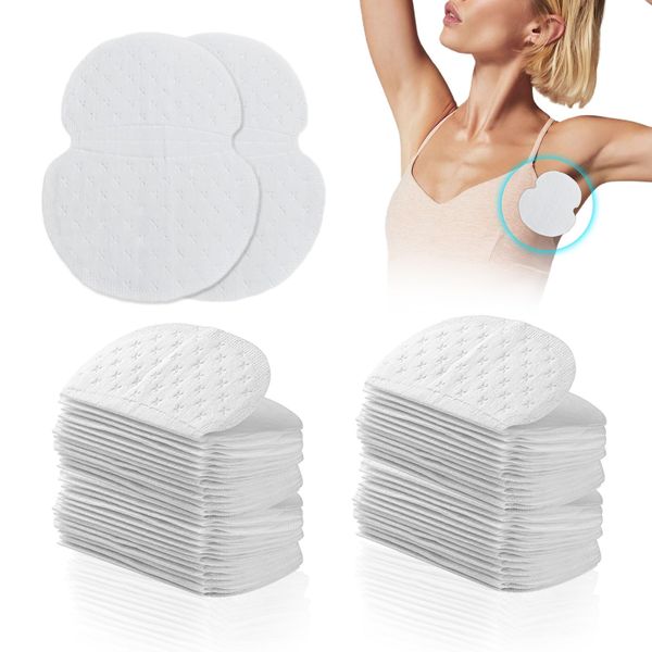 NITAIUN 100 Pcs Underarm Sweat Pads for Women and Men to Keep Underarm Dry and Clothes Clean Disposable Self Adhesive Armpit Shields Pads Sweat Absorbing Pads Armpit Underarm Shields (100 Pcs)