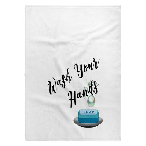 3dRose 22x30 Bath Hand Pool Towel - Colorful Soap Wash Your Hands Typography Digital Art