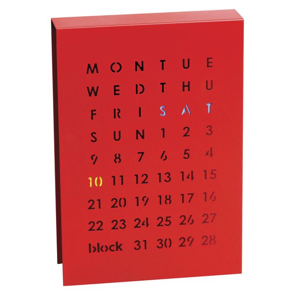 Block Magnetic Perpetual Calendar, Red
