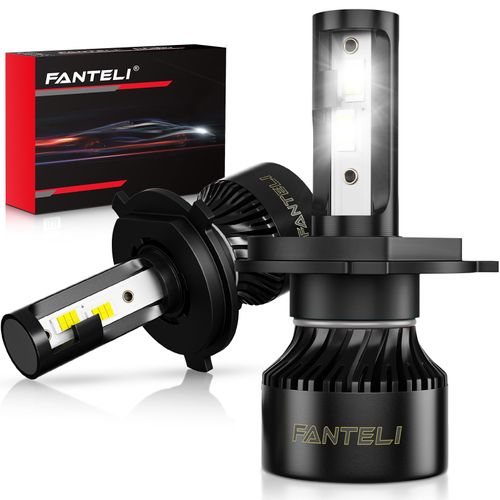 FANTELI H4 LED Bulb, 34000LM 800% Brighter, Backup HB2 9003 LED Bulb Interior Light, Plug & Play 6000K Cool White, IP68 Waterproof Replacement, Pack of 2, License Plate Lights