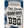 2 SAME MICROFIBER TOWELS (15"x25") COLD DRINKS,GOOD EATS & BBQ, BLUE & WHITE, GR