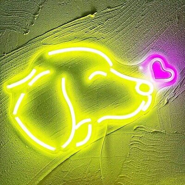 Custom made personalised design pet dog labrador heart neon Sign Light