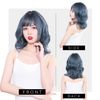 TefuRe H-6132 Medium Semi-Long Wig Bangs Wig Women, black/navy