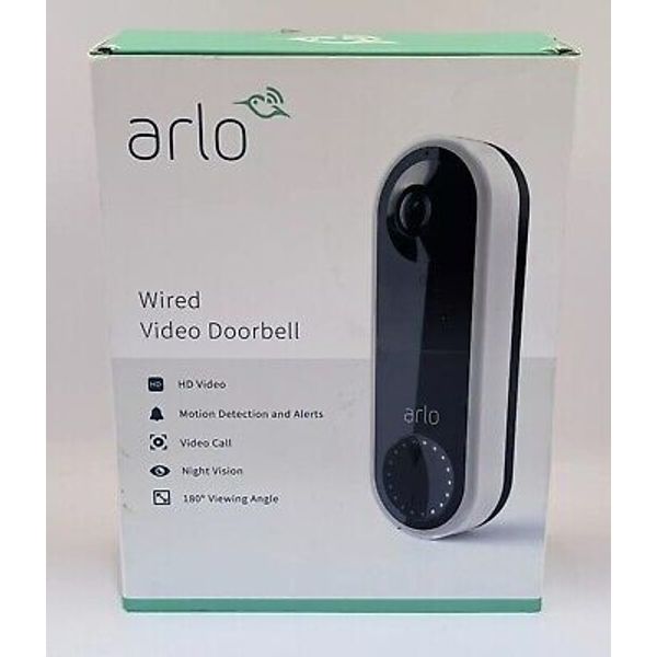 ARLO Video Doorbell Wired  Hd Essential WIFI Night Vision Black New