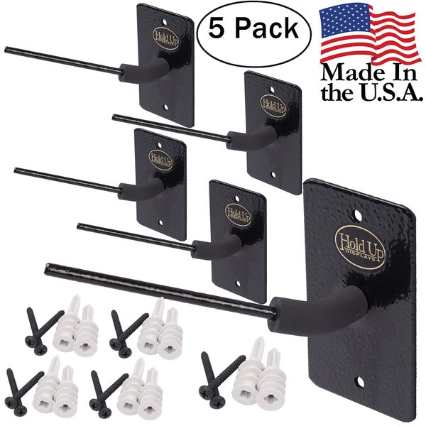 Hold Up Displays - in Barrel Wall Mount Pistol Holder - 30° Left Facing- Flat Wall (Five Pack)