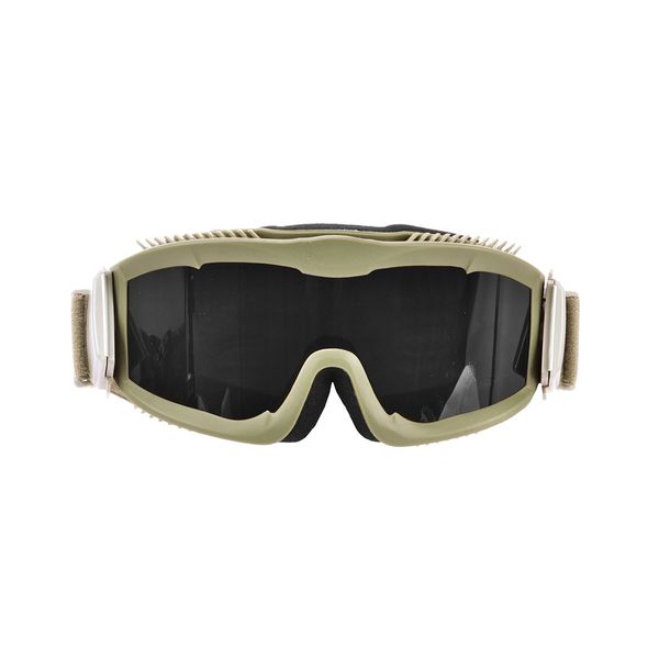 Lancer Tactical AERO 3mm Thick Dual Pane Lens Eye Protection Safety Goggle System ANSI Z87 1 Rated Industry Standard Panel Ventilated w/Anti-Scratch Shield Fully Adjustable (Tan/Clear)