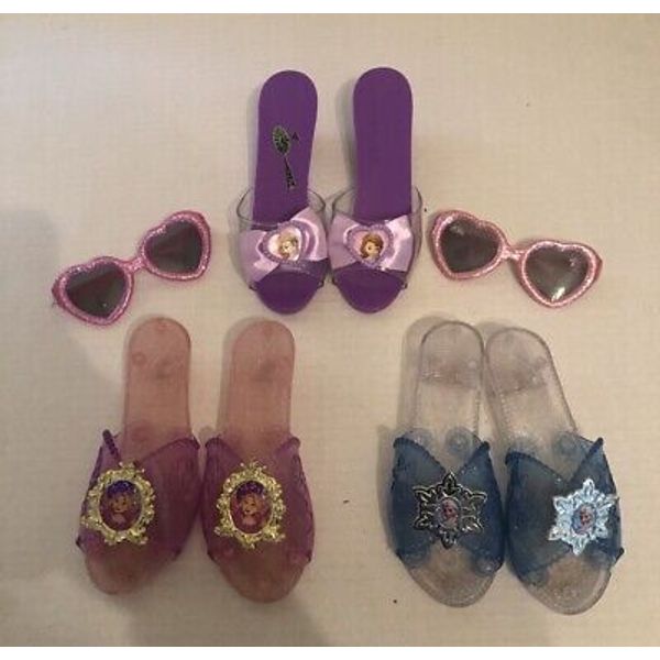 Pretend Dress up Shoes For Little Girls (3 pairs) & 2 Pairs Sun Glasses