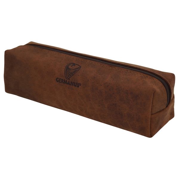 GERMANUS Leather Pencil Case - Made in EU (Wild Brown)