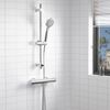 SAMODRA Shower Riser Rail with Adjustable Shower Head Holder,66 cm Wall Mounted Shower Slider Rail (Chrome)