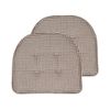 Sweet Home Collection Houndsooth Memory Foam Chair Pads, Brown, 2-Pack