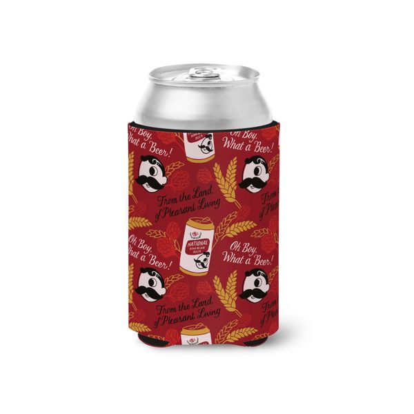 National Bohemian Hops & Can Pattern (Burgundy) / Can Cooler - 1 / Red