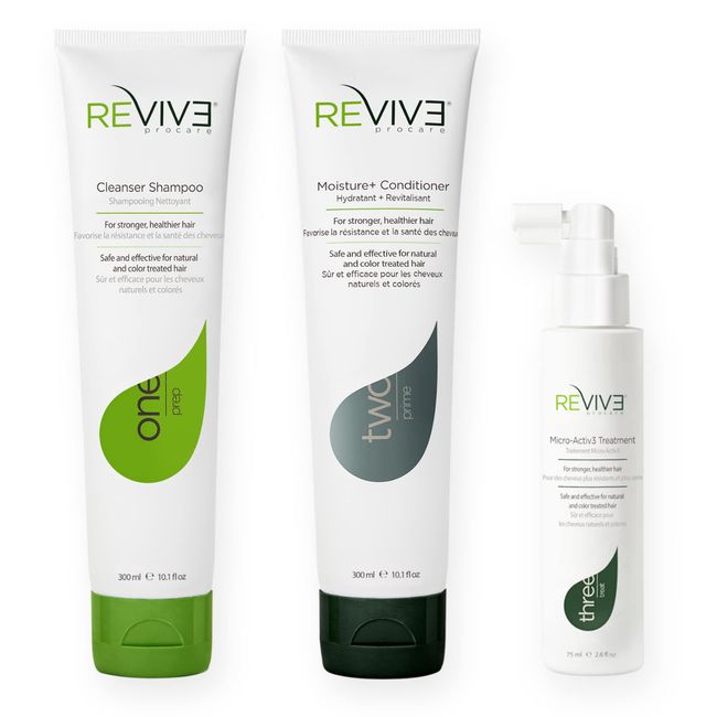 REVIV3 Procare 30 Day Trial Kit - 3-Part System for Fine and Thinning Hair - Sulfate and Paraben Free - Leave-In Hair Treatment Shampoo and Conditioner - Thinning Hair Treatment for Men and Women