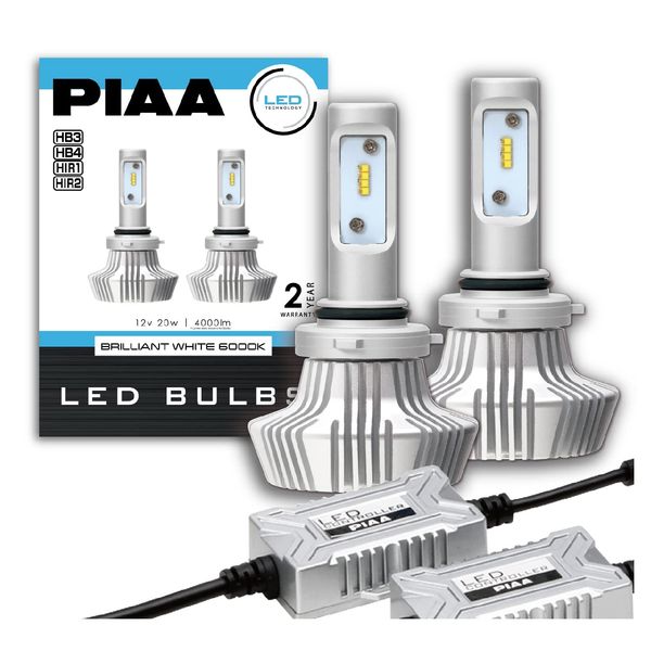 PIAA X7341 LED Bulbs for Headlights and Fog Lights, 6,000K Series, 4,000 lm, 12V, 20W, Road Transport Vehicle Act Compliant (May Be Subject To Local Legislation), Pack of 2