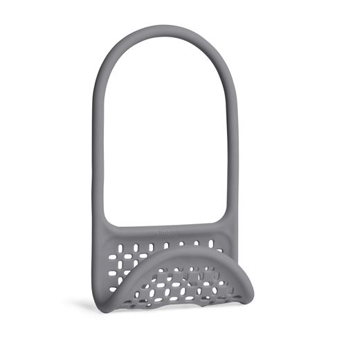 UMBRA Sling Kitchen Sink Caddy Sponge Holder, Hangs Over Faucet or Divider, Single, Grey