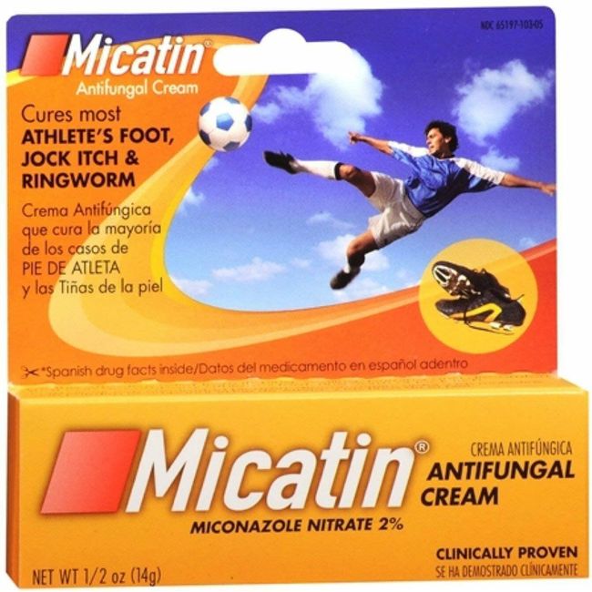 Micatin Antifungal Cream Miconazole Nitrate 2% Athlete's Foot 0.5oz Pack of 2