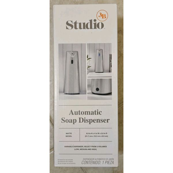 Automatic Sensor Soap Dispenser By STUDIO 3B Matte Nickel Brand New in Box