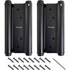 2Pcs 6" Cafe Saloon Door Swing Self Closing Double Action Spring Hinge Black