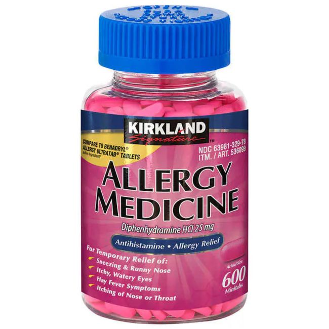 Kirkland Signature Allergy Relief Medicine 25mg 600 Tablets Compare to Benadryl