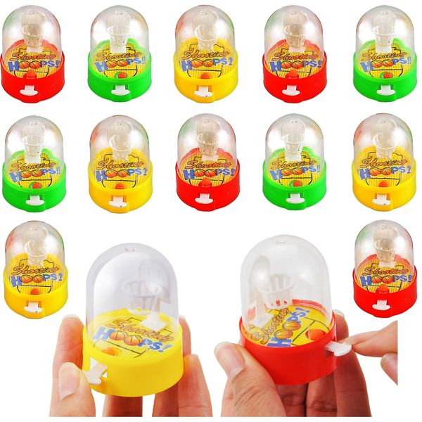 PowerTRC 12 Pcs Mini Basketball Shooting Games Toys, Finger Handheld Basketball Desktop Fidget Game, Bag Fillers, Bulk Toys, Party Favors Decorations Birthday Carnival Prizes for Kids, Adults